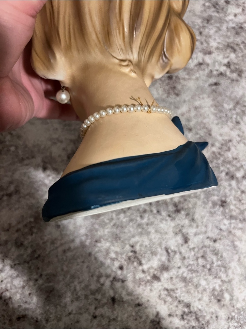 Vintage Napcoware Lady Head Vase - Mid-Century Modern - Faux Pearl, Planter - Picture 6 of 12